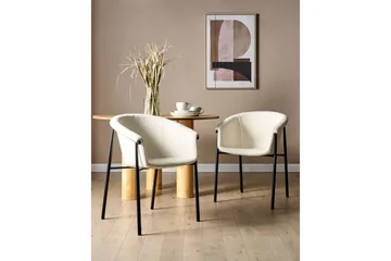 Sett med 2 spisestoler Ames - Hvit, Svart - Møbler - Stoler - Spisestuestoler & kjøkkenstoler