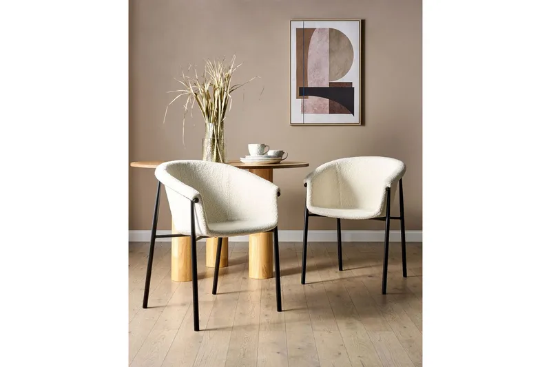 Sett med 2 spisestoler Ames - Hvit, Svart - Møbler - Stoler - Spisestuestoler & kjøkkenstoler