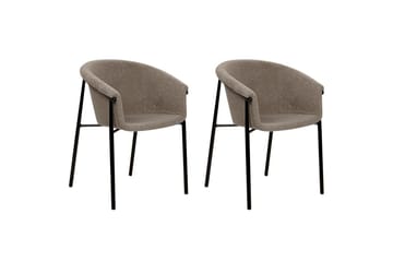 Sett med 2 spisestoler Ames - Taupe, svart - Møbler - Stoler - Spisestuestoler & kjøkkenstoler