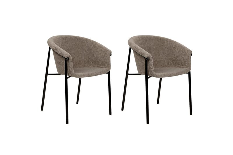 Sett med 2 spisestoler Ames - Taupe, svart - Møbler - Stoler - Spisestuestoler & kjøkkenstoler