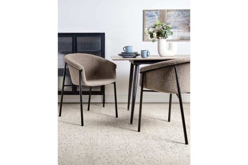 Sett med 2 spisestoler Ames - Taupe, svart - Møbler - Stoler - Spisestuestoler & kjøkkenstoler