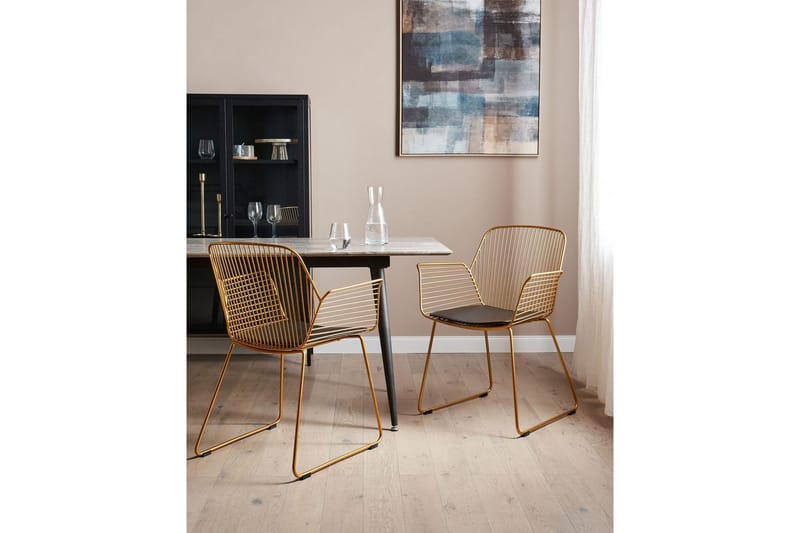 Sett med 2 spisestoler Appleton - Gull, svart - Møbler - Stoler - Spisestuestoler & kjøkkenstoler