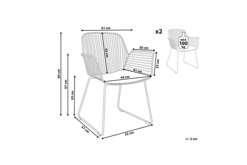 Sett med 2 spisestoler Appleton - Svart - Møbler - Stoler - Spisestuestoler & kjøkkenstoler