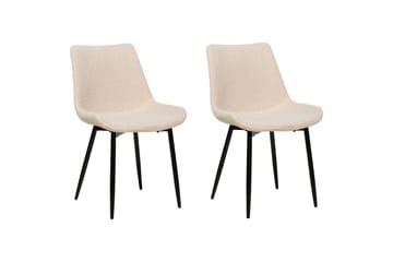 Sett med 2 spisestoler Avilla - Beige, svart - Møbler - Stoler - Spisestuestoler & kjøkkenstoler