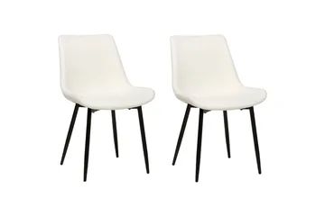 Sett med 2 spisestoler Avilla - Hvit, Svart - Møbler - Stoler - Spisestuestoler & kjøkkenstoler