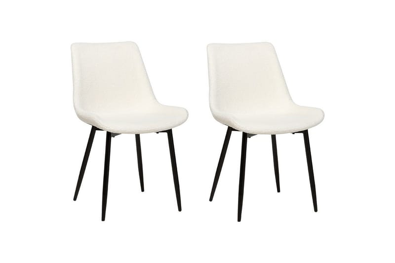 Sett med 2 spisestoler Avilla - Hvit, Svart - Møbler - Stoler - Spisestuestoler & kjøkkenstoler