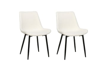 Sett med 2 spisestoler Avilla - Hvit, Svart - Møbler - Stoler - Spisestuestoler & kjøkkenstoler