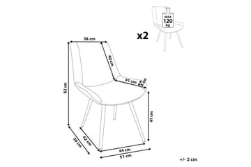 Sett med 2 spisestoler Avilla - Hvit, Svart - Møbler - Stoler - Spisestuestoler & kjøkkenstoler