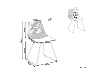 Sett med 2 spisestoler Beatty - Gull, svart - Møbler - Stoler - Spisestuestoler & kjøkkenstoler