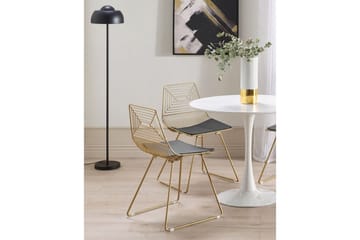 Sett med 2 spisestoler Beatty - Gull, svart - Møbler - Stoler - Spisestuestoler & kjøkkenstoler