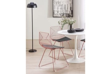 Sett med 2 spisestoler Beatty - Rosa gull, svart - Møbler - Stoler - Spisestuestoler & kjøkkenstoler