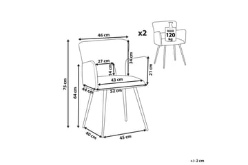 Sett med 2 spisestoler Bouclé Sanilac - Møbler - Stoler - Spisestuestoler & kjøkkenstoler