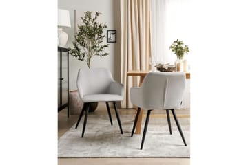 Sett med 2 spisestoler Casmalia - Beige, svart - Møbler - Stoler - Spisestuestoler & kjøkkenstoler