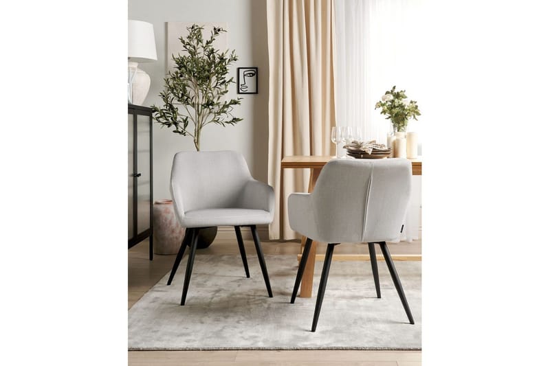 Sett med 2 spisestoler Casmalia - Beige, svart - Møbler - Stoler - Spisestuestoler & kjøkkenstoler