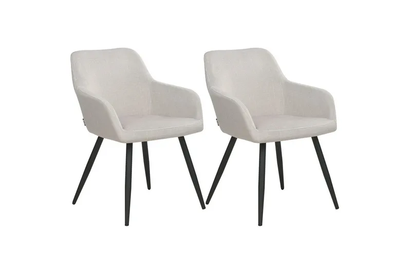 Sett med 2 spisestoler Casmalia, Beige, svart