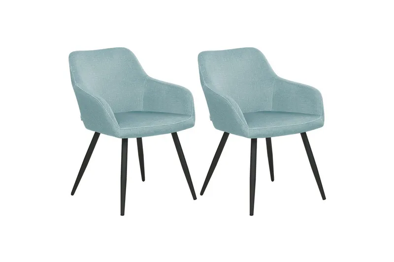 Sett med 2 spisestoler Casmalia, Blå, Svart