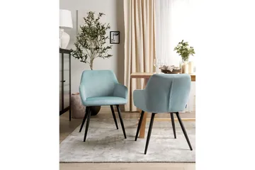 Sett med 2 spisestoler Casmalia - Blå, Svart - Møbler - Stoler - Spisestuestoler & kjøkkenstoler