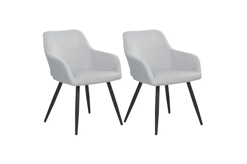 Sett med 2 spisestoler Casmalia, Grå, svart