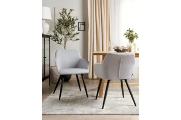 Sett med 2 spisestoler Casmalia - Grå, svart - Møbler - Stoler - Spisestuestoler & kjøkkenstoler