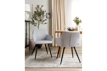 Sett med 2 spisestoler Casmalia - Grå, svart - Møbler - Stoler - Spisestuestoler & kjøkkenstoler