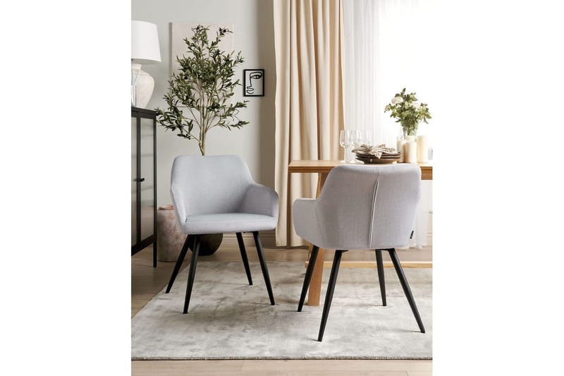 Sett med 2 spisestoler Casmalia - Grå, svart - Møbler - Stoler - Spisestuestoler & kjøkkenstoler