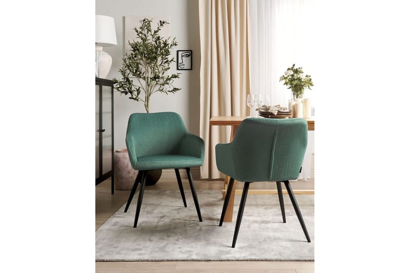 Sett med 2 spisestoler Casmalia - Grønn, svart - Møbler - Stoler - Spisestuestoler & kjøkkenstoler