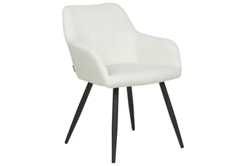 Sett med 2 spisestoler Casmalia - Hvit, Svart - Møbler - Stoler - Spisestuestoler & kjøkkenstoler