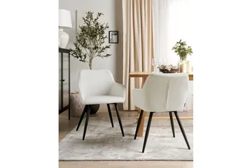 Sett med 2 spisestoler Casmalia - Hvit, Svart - Møbler - Stoler - Spisestuestoler & kjøkkenstoler