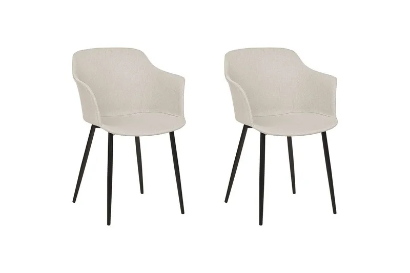Sett med 2 spisestoler Elim, Beige, svart