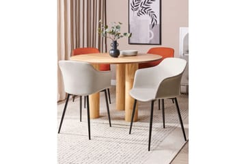 Sett med 2 spisestoler Elim - Beige, svart - Møbler - Stoler - Spisestuestoler & kjøkkenstoler