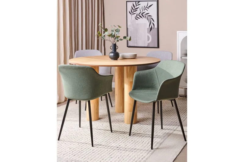 Sett med 2 spisestoler Elim - Grønn, Svart - Møbler - Stoler - Spisestuestoler & kjøkkenstoler