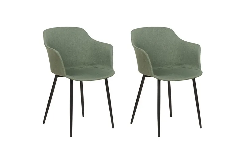 Sett med 2 spisestoler Elim, Grønn, Svart