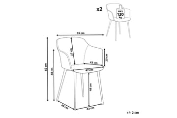 Sett med 2 spisestoler Elim - Mintgrønn, Svart - Møbler - Stoler - Spisestuestoler & kjøkkenstoler