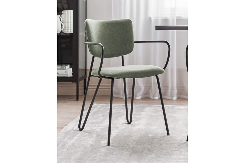 Sett med 2 spisestoler Elko - Grønn, Svart - Møbler - Stoler - Spisestuestoler & kjøkkenstoler