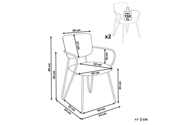 Sett med 2 spisestoler Elko - Grønn, Svart - Møbler - Stoler - Spisestuestoler & kjøkkenstoler
