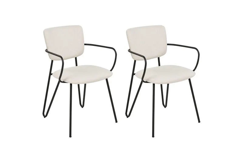 Sett med 2 spisestoler Elko, Hvit, Svart