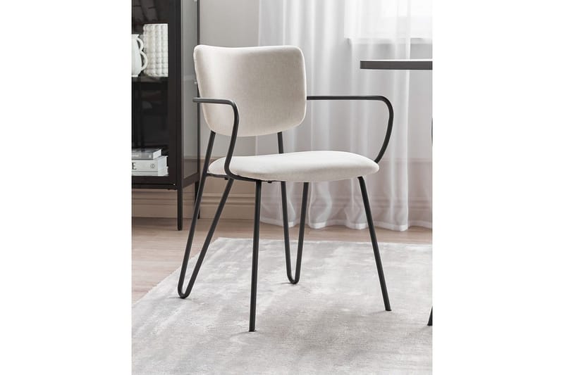 Sett med 2 spisestoler Elko - Hvit, Svart - Møbler - Stoler - Spisestuestoler & kjøkkenstoler