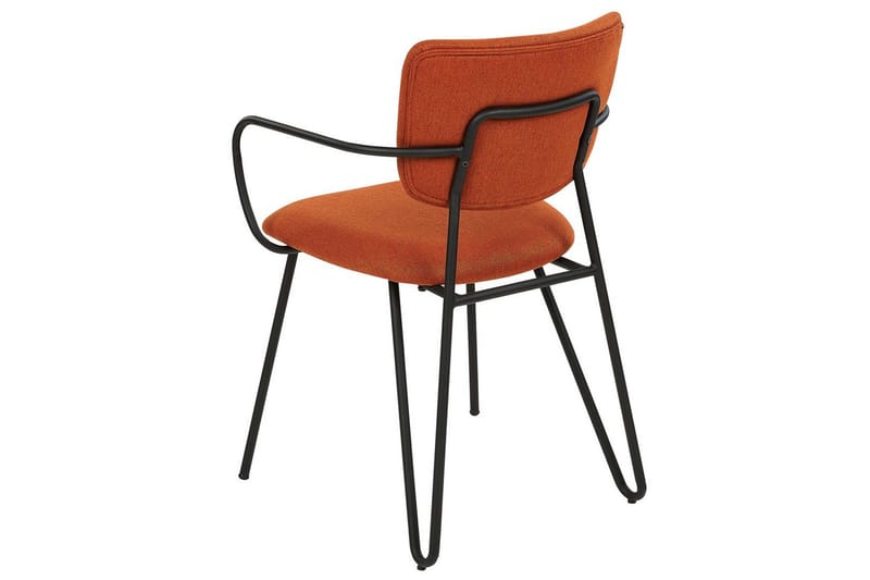 Sett med 2 spisestoler Elko - Oransje, svart - Møbler - Stoler - Spisestuestoler & kjøkkenstoler