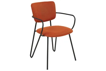 Sett med 2 spisestoler Elko - Oransje, svart - Møbler - Stoler - Spisestuestoler & kjøkkenstoler