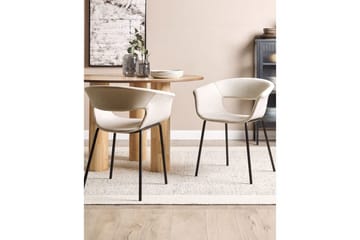 Sett med 2 spisestoler Elma - Beige, svart - Møbler - Stoler - Spisestuestoler & kjøkkenstoler