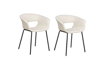 Sett med 2 spisestoler Elma - Beige, svart - Møbler - Stoler - Spisestuestoler & kjøkkenstoler