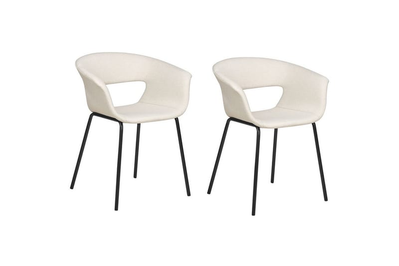 Sett med 2 spisestoler Elma, Beige, svart