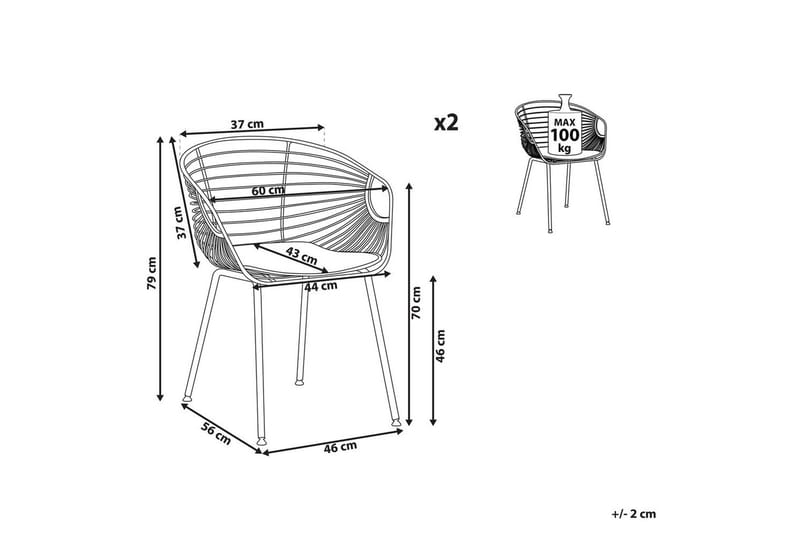 Sett med 2 spisestoler Hoback - Møbler - Stoler - Spisestuestoler & kjøkkenstoler
