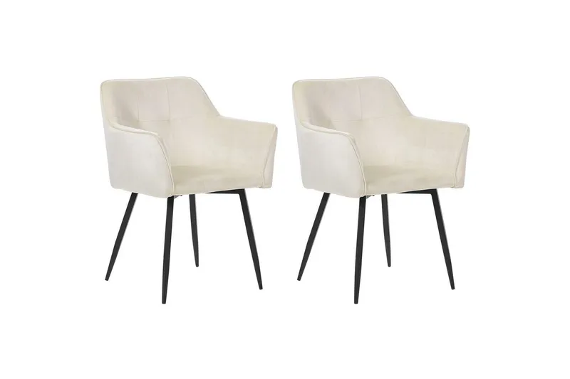 Sett med 2 spisestoler Jasmin, Beige, svart