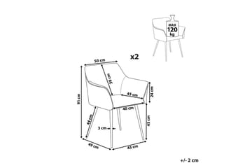 Sett med 2 spisestoler Jasmin - Beige, svart - Møbler - Stoler - Spisestuestoler & kjøkkenstoler