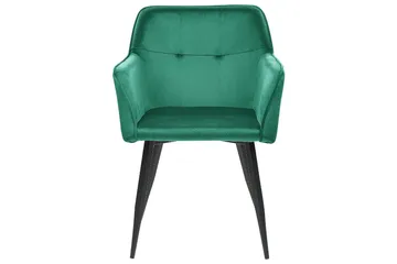 Sett med 2 spisestoler Jasmin - Grønn, Svart, Grønn, svart - Møbler - Stoler - Spisestuestoler & kjøkkenstoler