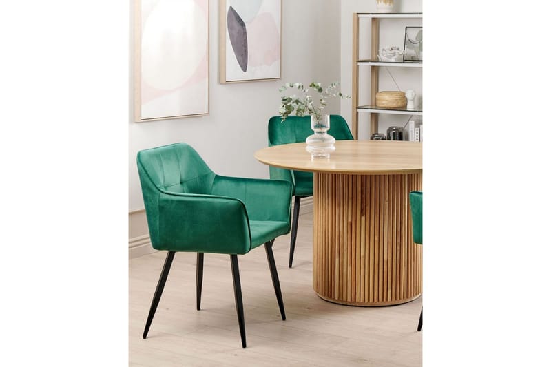 Sett med 2 spisestoler Jasmin - Grønn, Svart, Grønn, svart - Møbler - Stoler - Spisestuestoler & kjøkkenstoler