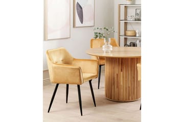 Sett med 2 spisestoler Jasmin - Gul, svart, Gul, Svart - Møbler - Stoler - Spisestuestoler & kjøkkenstoler