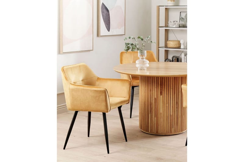 Sett med 2 spisestoler Jasmin - Gul, svart, Gul, Svart - Møbler - Stoler - Spisestuestoler & kjøkkenstoler