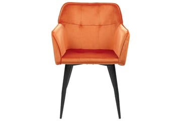 Sett med 2 spisestoler Jasmin - Oransje, svart - Møbler - Stoler - Spisestuestoler & kjøkkenstoler